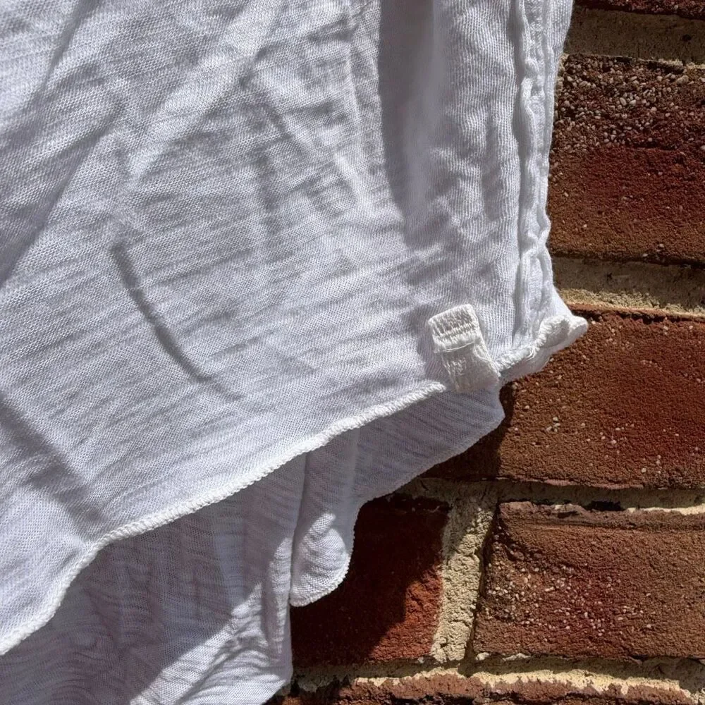Free People White One-Shoulder Slouchy Short Sleeve Tee